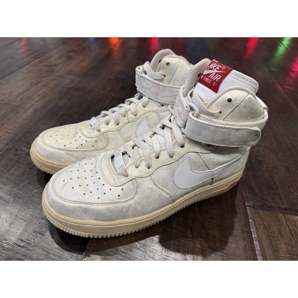 Men's Nike Air Mid High Top 344080-111 Size 9 White And Red Basketball